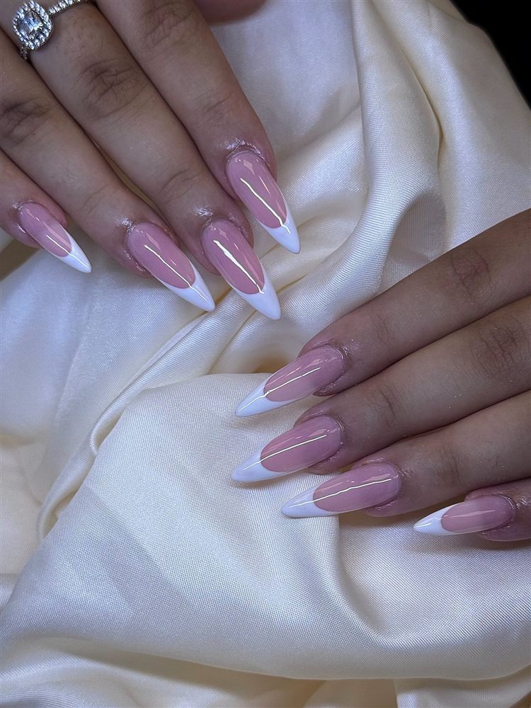 Classic almond French tips